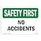 Signmission OSHA Sign, No Accidents, 14in X 10in Rigid Plastic, 10" W, 14" L, Landscape, OS-SF-P-1014-L-10830 OS-SF-P-1014-L-10830 - alternate 1